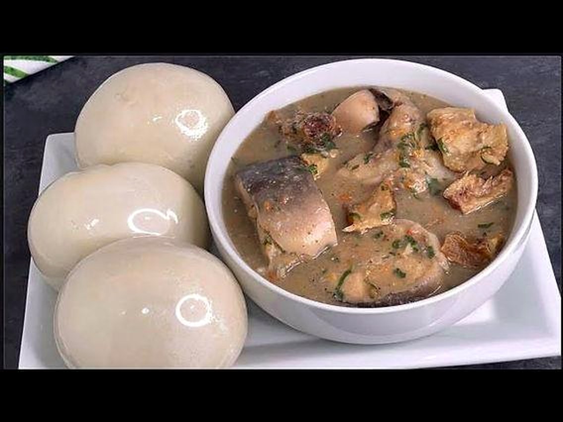 Ofe Nsala white soup served with swallow